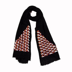 Edgy Triangle Cashmere Black Stole - Hemera Gifts