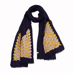 Edgy Triangle Cashmere Navy Stole - Hemera Gifts