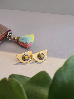 Half Moon embroidered earrings - Hemera Labs Pty Ltd