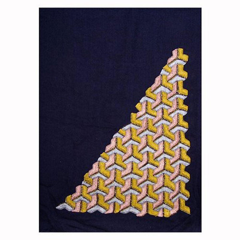 Edgy Triangle Cashmere Navy Stole - Hemera Gifts