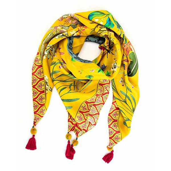 Mustard Okto Silk Scarf - Hemera Gifts