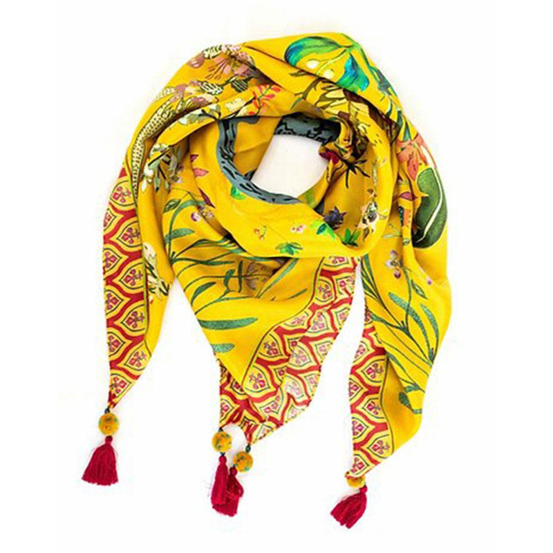 Mustard Okto Silk Scarf - Hemera Gifts