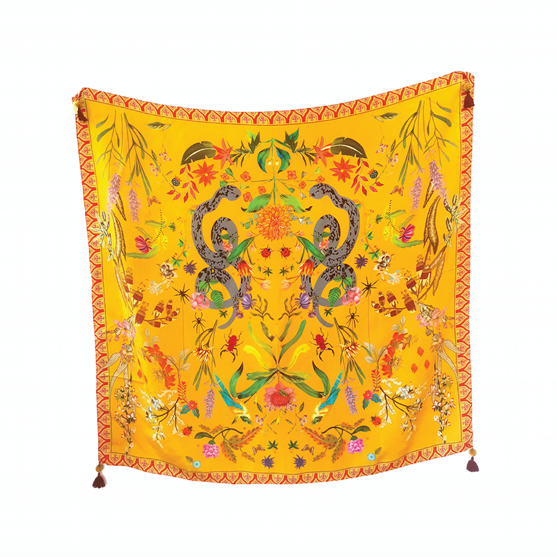 Mustard Okto Silk Scarf - Hemera Gifts